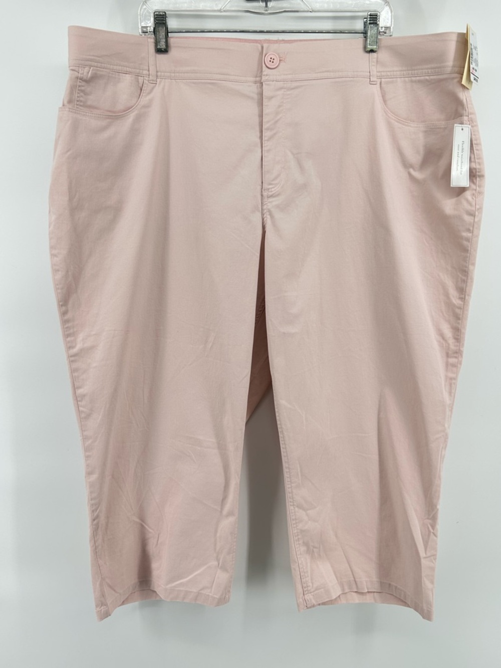 CJ Banks Classic Fit Flexible Waist Band Pale Pink Capri Pants Women's 22W 
NWT